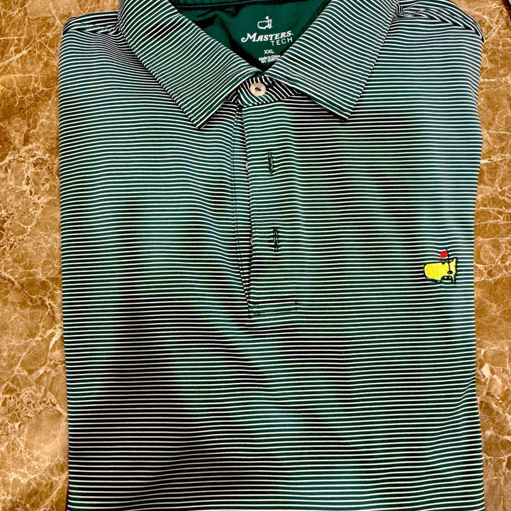 Masters Green Striped Men's Polo Shirt